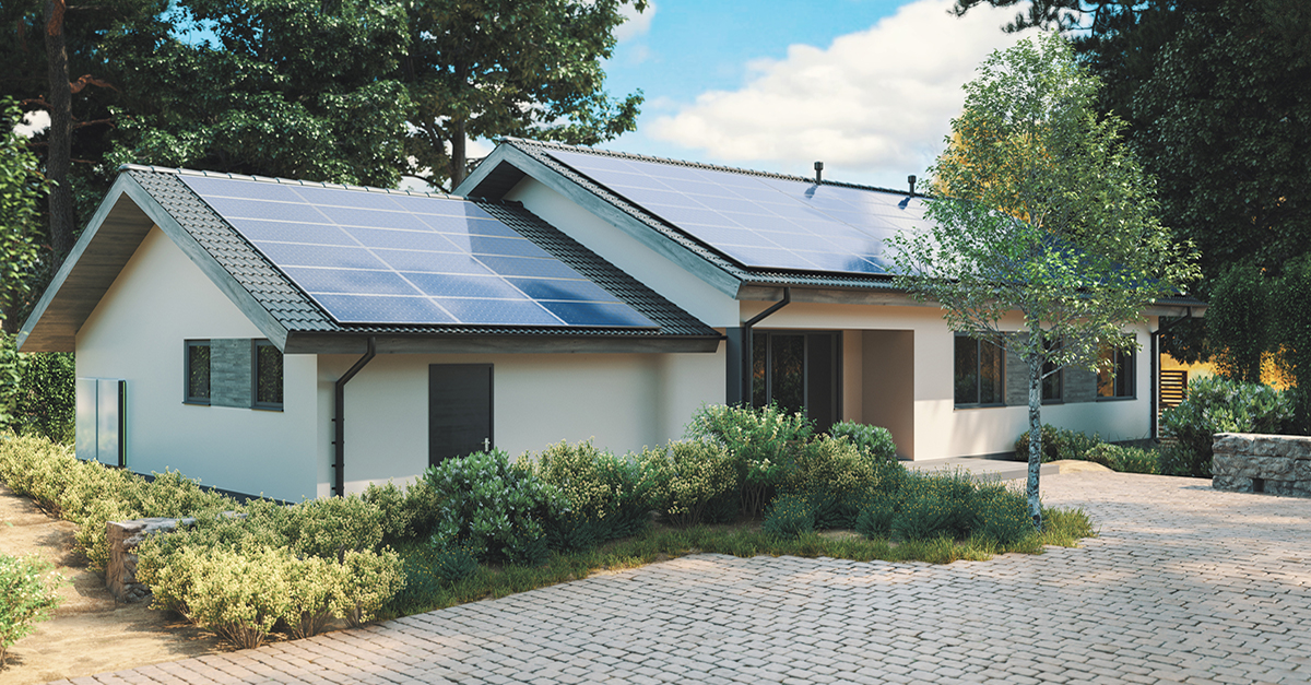 A home with solar panels