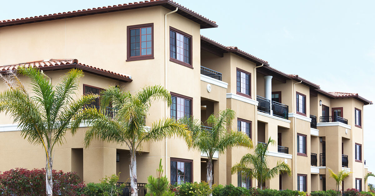 A condominium building in California