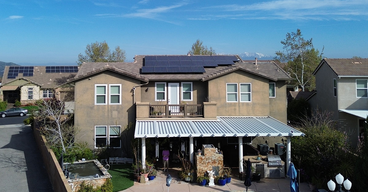 Two California homes with solar panels
