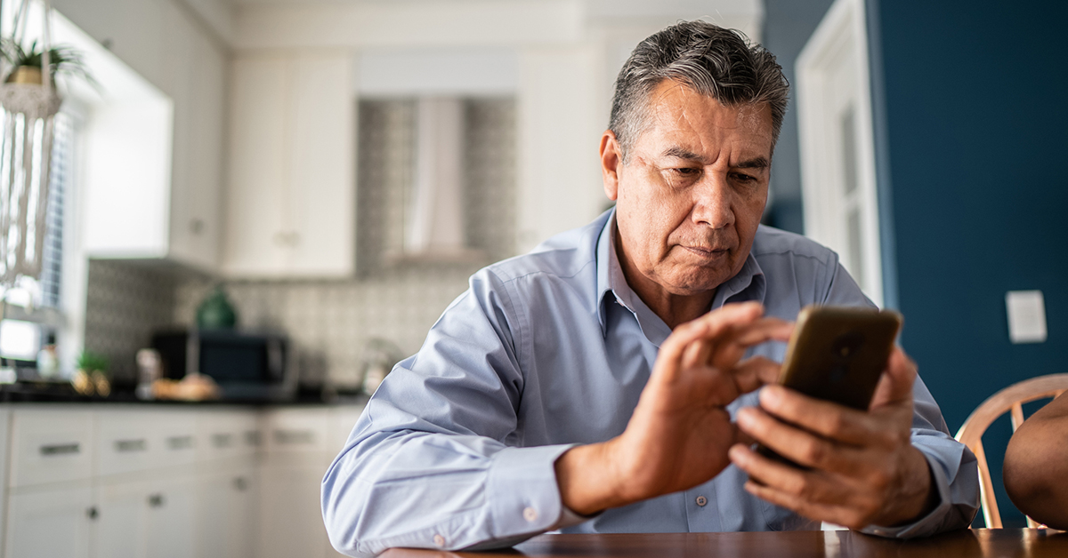 A man on his smartphone